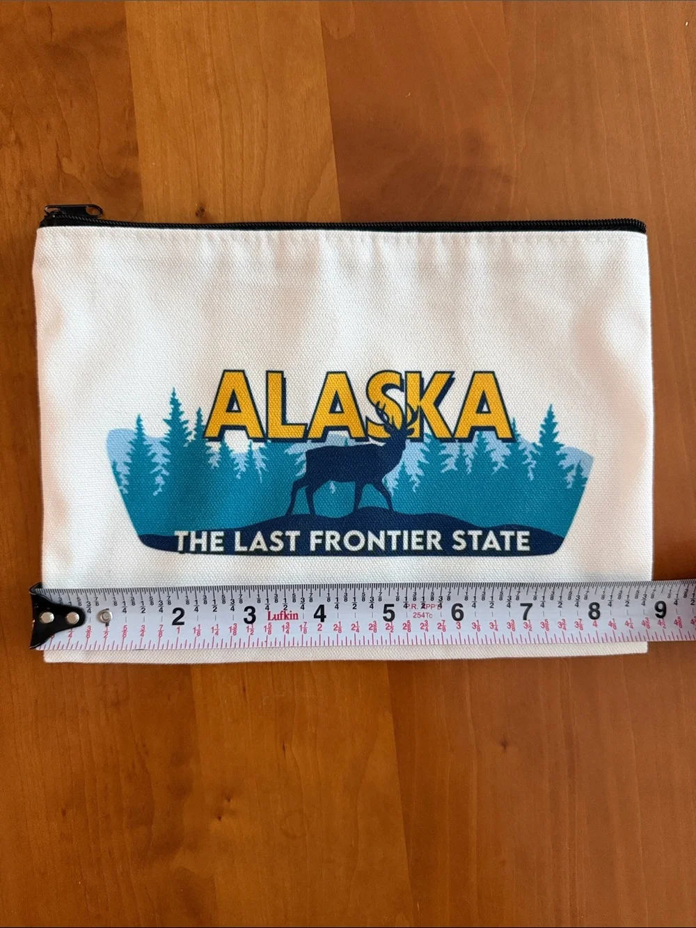 Alaska 'The Last Frontier State' Zip Pencil/Makeup/Accessories Pouch • NWOT